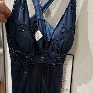 Elegant Blue Beaded top